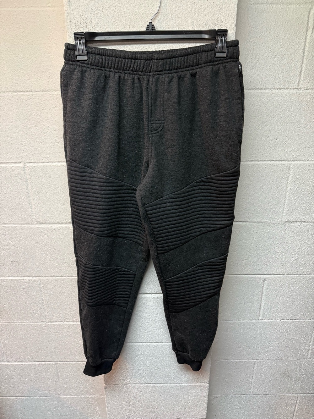 Men's Black Quilted Panel Jogger Pants